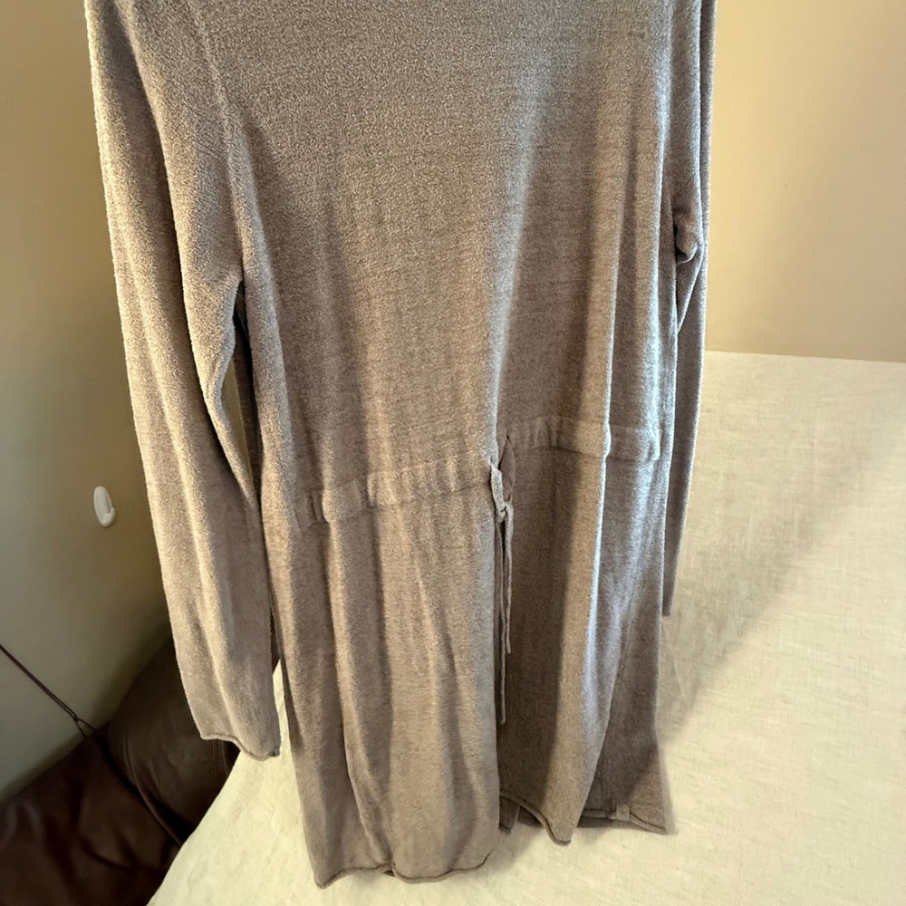 Barefoot Dreams Cardigan‎ Women Medium Taupe Excellent CozyChic Ultra Lite Open - Picture 8 of 11